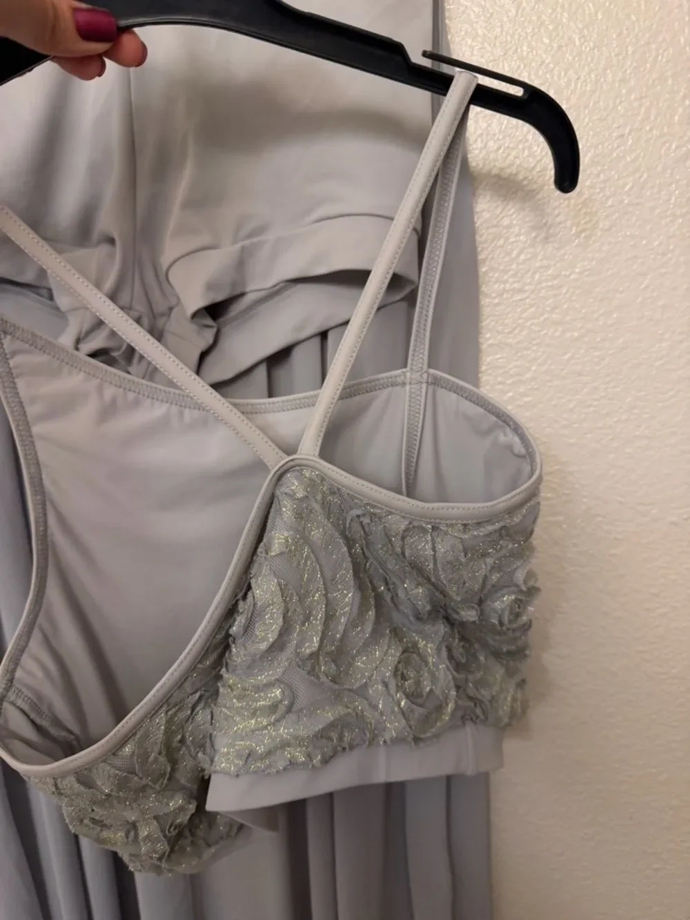 Weissman dance costume 2 piece gray Something In The Water 8613 MA-Medium adult